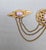 Vintage 1980s Signed Monet Goldtone Pink Cabochon Chatelaine Brooch For Sale In Philadelphia - Image 6 of 9
