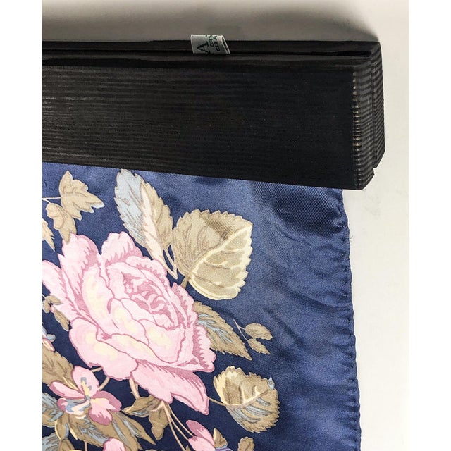 1980s Pure Silk Laura Ashley Vintage Scarf With Wall Hanging Scarf Holder For Sale - Image 5 of 8