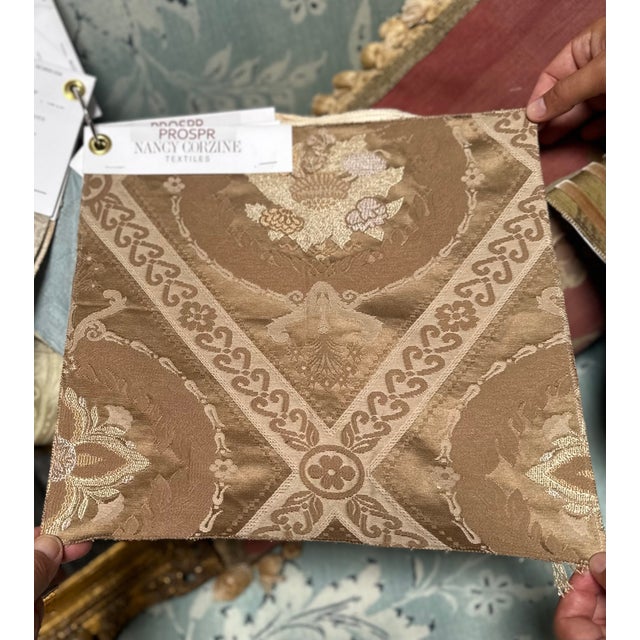 Traditional 20 Yards of Nancy Corzine Empire Medallion Italian Silk Cotton Fabric For Sale - Image 3 of 3