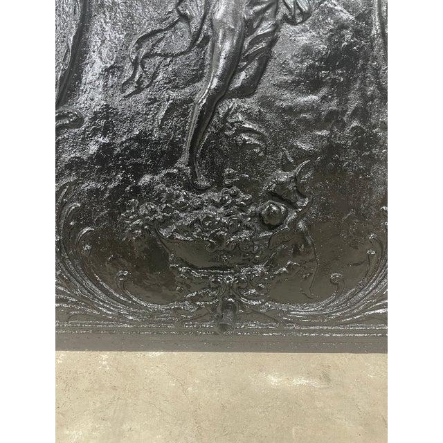 19th Century French Quarter Cast Iron Fireplace Surround & Ornate Figural Cover 36"x36" For Sale In Mobile - Image 6 of 10
