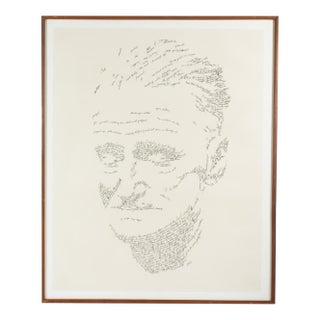 1977 “James Joyce as Ulysses” Word Portrait Serigraph Print by John Sokol For Sale