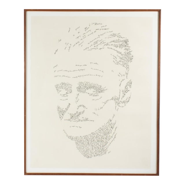 1977 “James Joyce as Ulysses” Word Portrait Serigraph Print by John Sokol For Sale