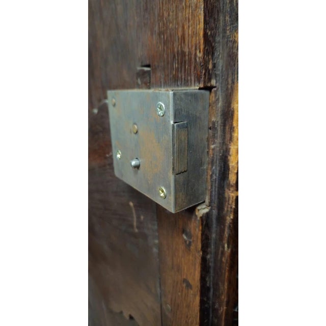 Brown Large Louis XV Norman Wedding Armoire in Carved Oak For Sale - Image 8 of 13