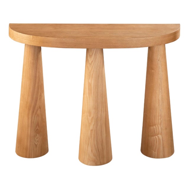 Alinda Half Moon Console Table with Free Form Mirror For Sale