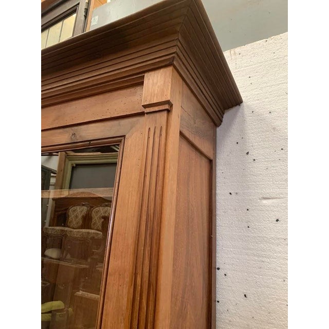 Directoire-Style 2-Part Display Cabinet in Walnut, 20th Century For Sale - Image 6 of 11