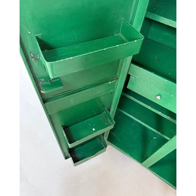 Metal Vintage Green Metal Cabinet, 1950s For Sale - Image 7 of 14