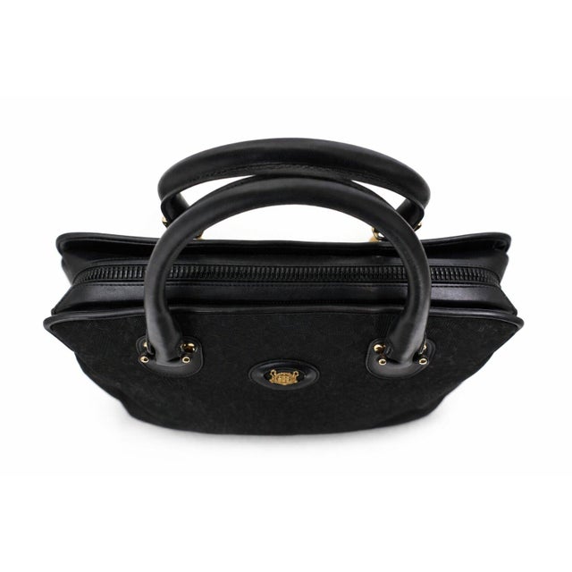Celine Black Leather Macadam Triomphe Top Handle Bag, C. 2002 For Sale In Miami - Image 6 of 14