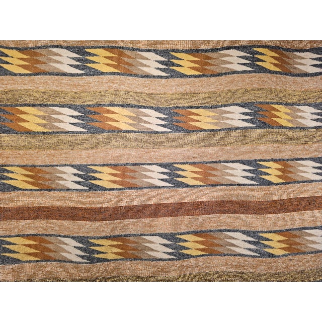 Square Size Vintage Native American Navajo Rug. Wool & Cotton, Eye Dazzler Pattern, 4x4 For Sale - Image 17 of 17