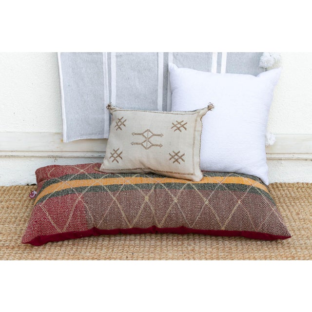 Red Antique Earthy Stripe Saami Floor Lounger For Sale - Image 8 of 8