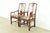 A gorgeous pair of mid-century modern Hollywood Regency Chinoiserie armchairs or dining captain chairs By Henredon USA,...