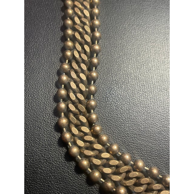 Mid-Century Modern MCM Solid Brass Bronze Metal Articulating Necklace Chain For Sale - Image 3 of 6