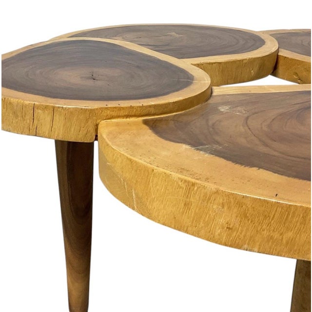 Organic Live Edge Walnut Slab Coffee Table – Multi-Section Wood W/ Butterfly Inlays For Sale - Image 9 of 9