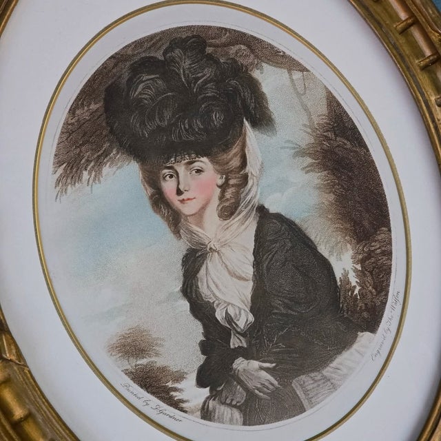 Gold Daniel Gardner, Lady Wilbraham, 1800s, Wood and Paper, Framed For Sale - Image 8 of 18