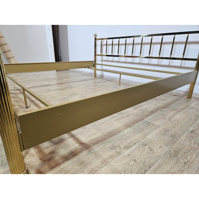 Metal Vintage Brass Bed Frame For Sale - Image 7 of 15