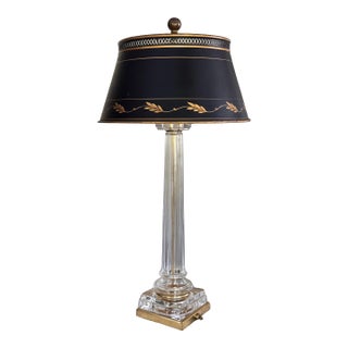 Mid 20th Century Dorothy Draper Style Bouillotte Lamp With Tole Shade For Sale
