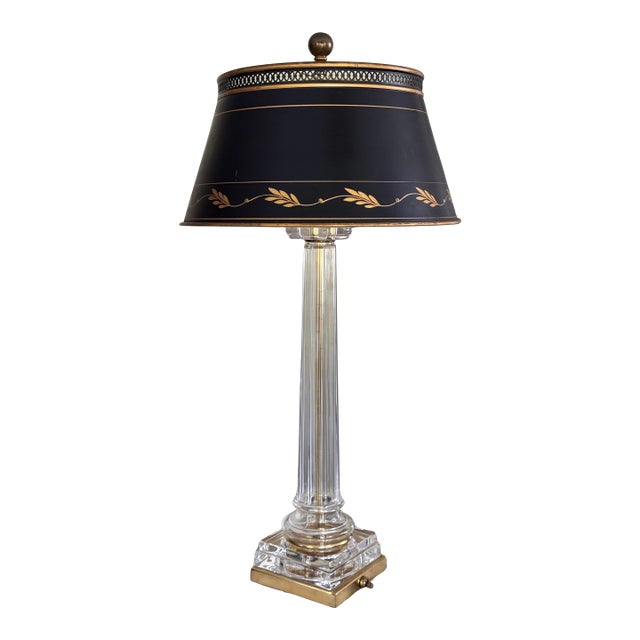 Mid 20th Century Dorothy Draper Style Bouillotte Lamp With Tole Shade For Sale