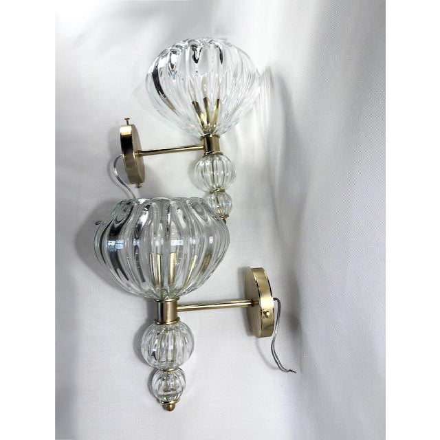 Art Deco Art Deco Murano Glass Wall Sconces - a Pair For Sale - Image 3 of 6