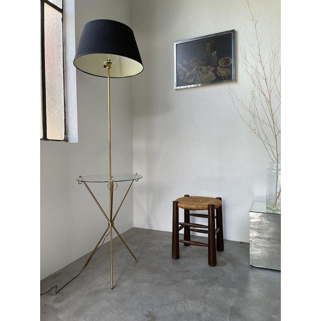 Brass Floor Lamp with Loops from Adnet, 1950s For Sale - Image 12 of 18