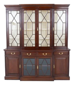 Victorian Mahogany Breakfront Bookcase, 1880s