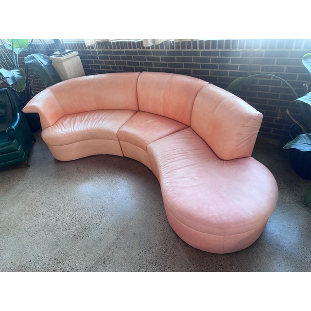 Post Modern Three Piece Peach Sectional by 'Carson's' For Sale - Image 9 of 11