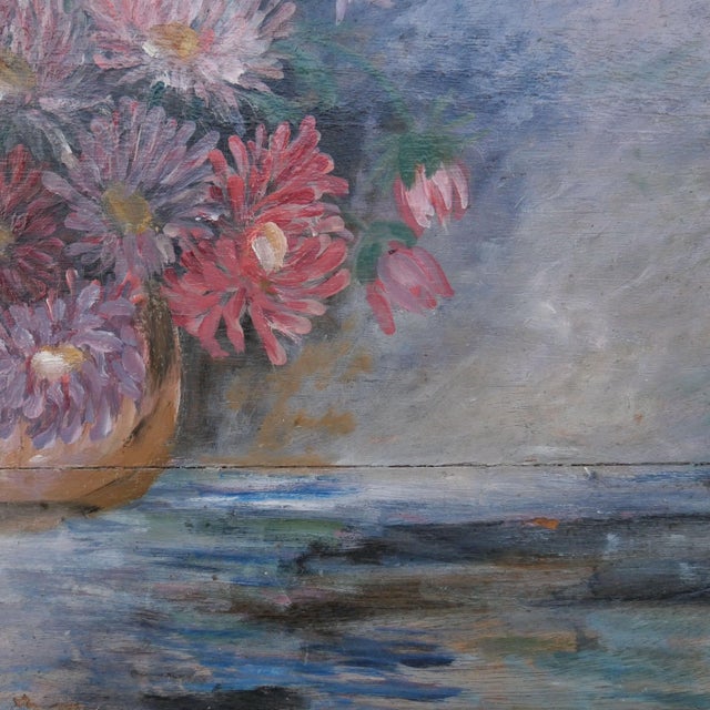 Alice Rey, Floral Still Lifes, Oils on Panels, 1950s, Set of 2 For Sale - Image 10 of 18