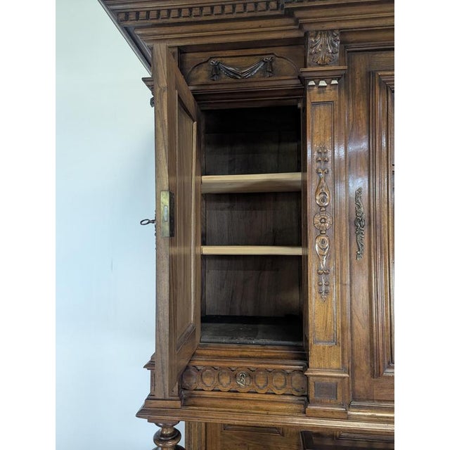 Large Renaissance-Style Cupboard in Walnut For Sale - Image 12 of 18