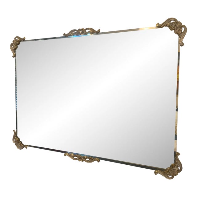 Vintage MidCentury Hollywood Regency Gilded Frameless Wall Mirror Chairish