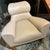 Contemporary David Linley Aston Chair in Cream Leather For Sale - Image 3 of 5