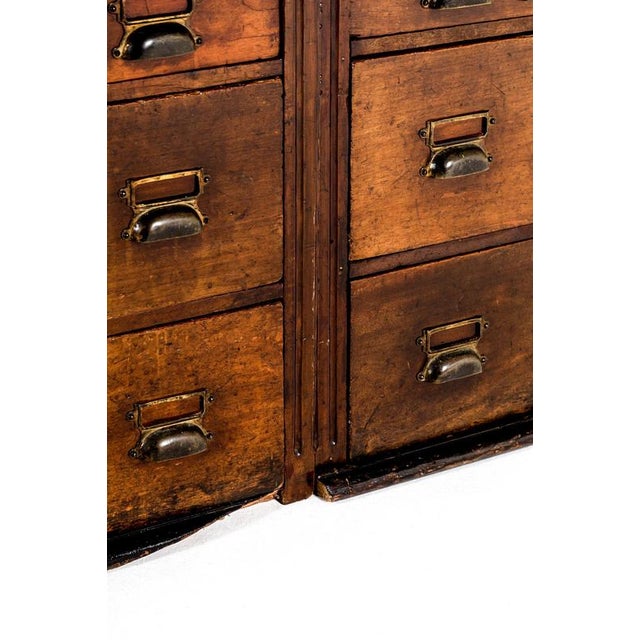 Large Mahogany Apothecary Drawers, Set of 2 For Sale - Image 12 of 16