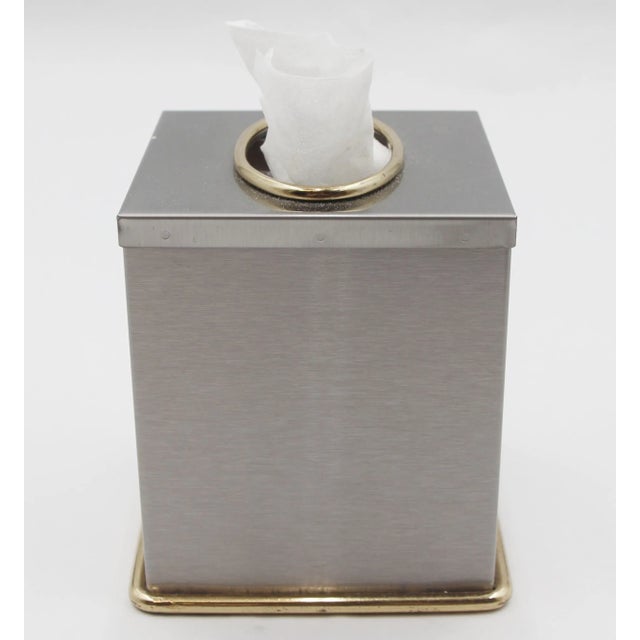 2000 - 2009 Vintage Steel Square Tissue Box Cover For Sale - Image 5 of 8