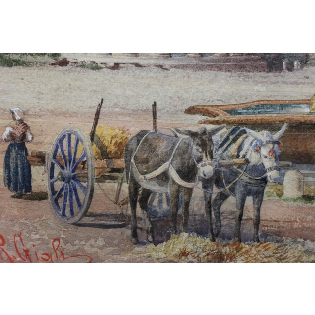 Paint Three Italian Framed Watercolors of Scenes of Rome For Sale - Image 7 of 13