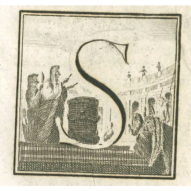Letter s is an etching realized by luigi vanvitelli artist of 18th century. The etching belongs to the print suite...
