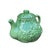 This lovely classic vintage green glazed Majolica rabbit teapot is made in Portugal by Bordallo Pinheiro. With a basket-...