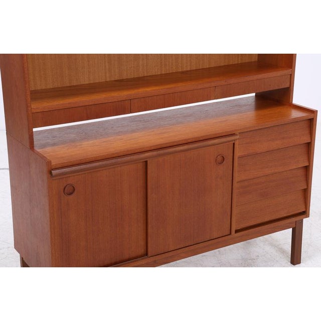 Brown Mid-Century Danish Teak Bookcase with Drawers For Sale - Image 8 of 18
