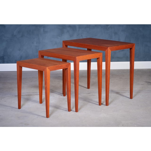 Mid-Century Modern Nesting Tables in Teak by Severin Hansen for Haslev Møbelfabrik, 1950s, Set of 3 For Sale - Image 3 of 14