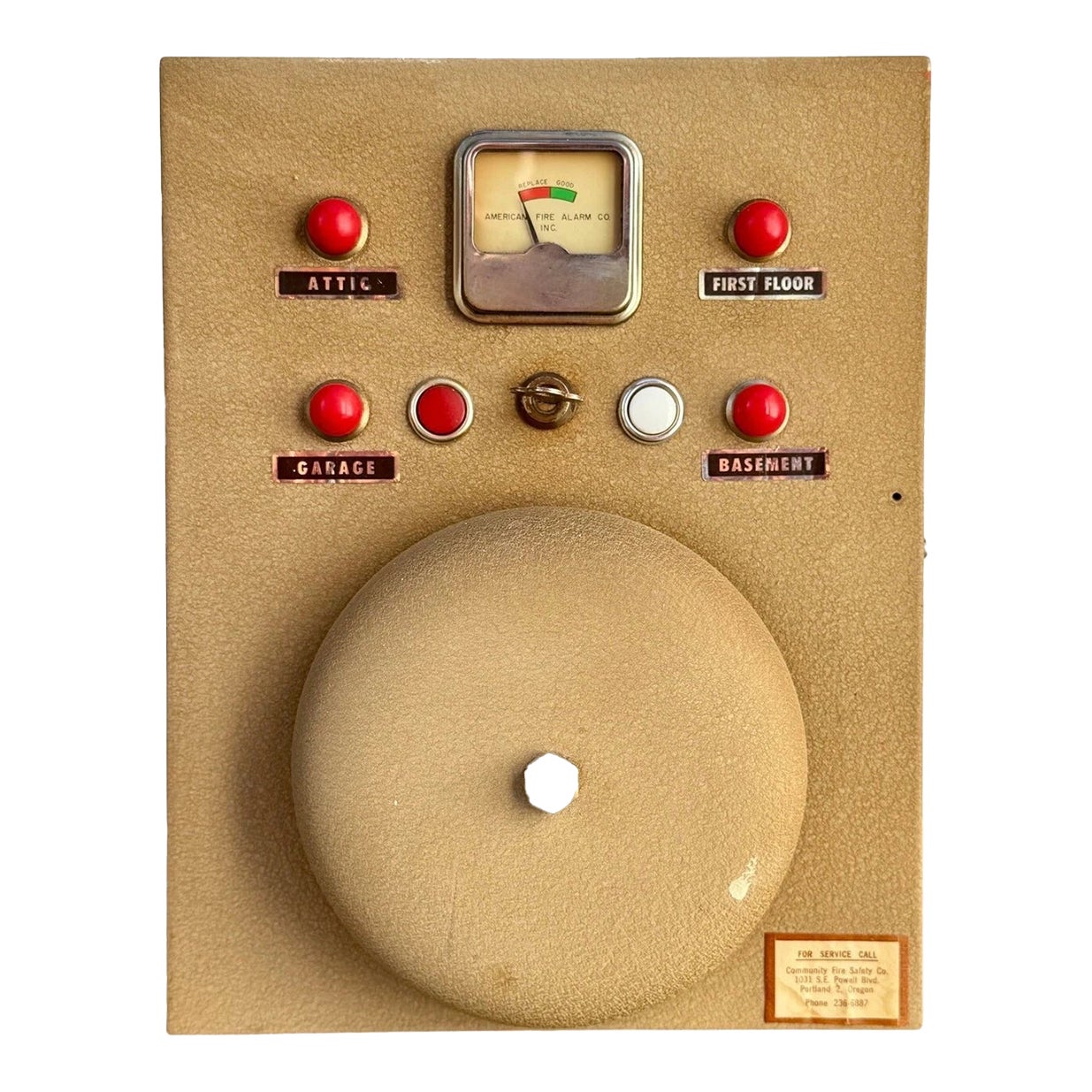 1961 Fire Alarm Panel With Red Indicators | Chairish