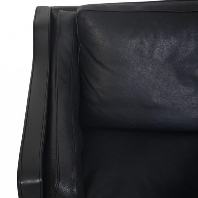 Vintage 2212 Two-Seater Sofa in Black Leather by Børge Mogensen, 1980s For Sale - Image 10 of 18