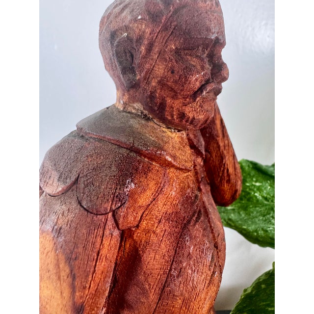 Hand Carved Wood Folk Art Figure Rustic Primitive Sculpture Vintage Canadian Style For Sale - Image 4 of 7