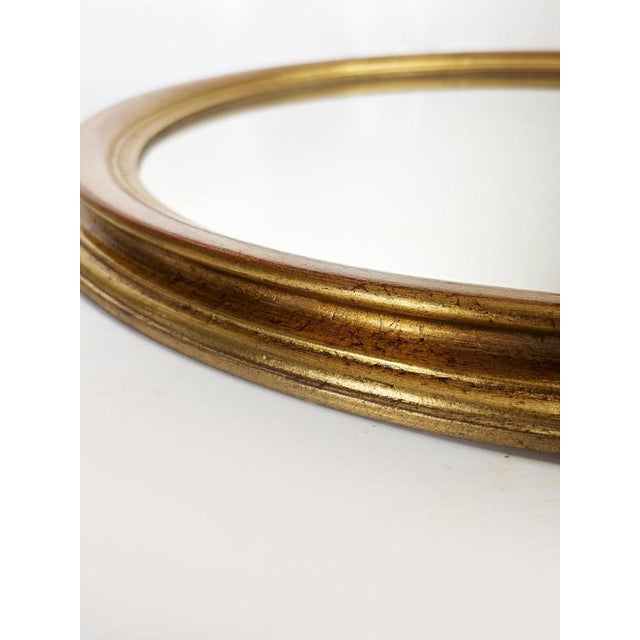 Wood 20th Century Oval Gilded Wood Mirror, France For Sale - Image 7 of 9