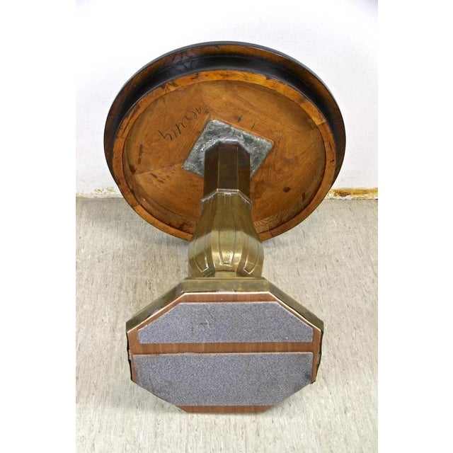 Art Nouveau Side Table with Brass Base, Austria, 1910s For Sale - Image 14 of 15