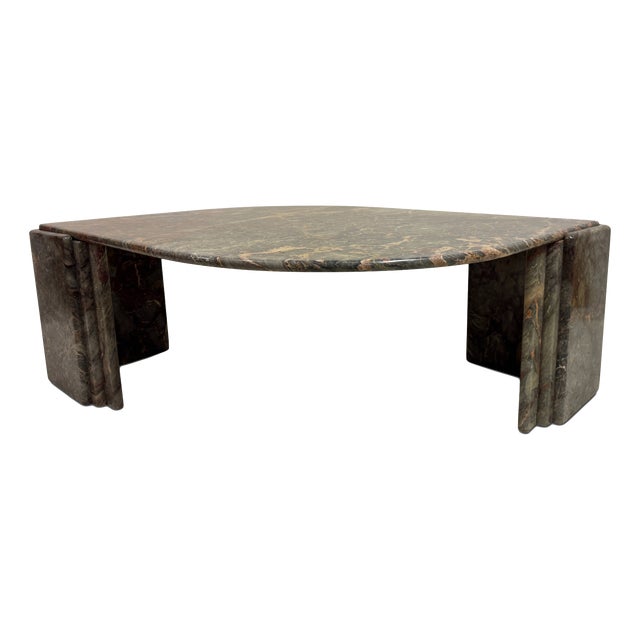 Sculptural Eye-Shaped Marble Coffee Table, 1980s For Sale
