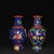 Chinese Pair of Vintage Chinese Cloisonné Floral Vases - 1477g For Sale - Image 3 of 9