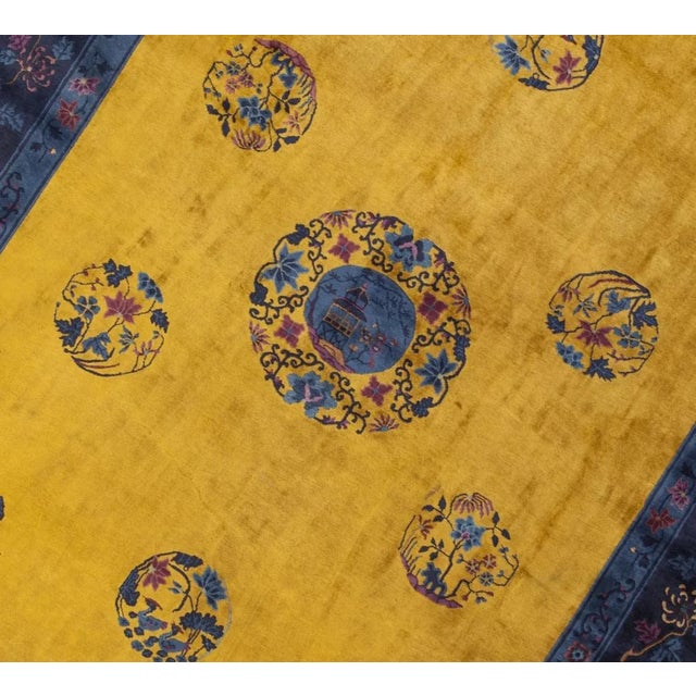 Early 20th Century Antique Chinese Rug - 8′11″ × 11′5″ For Sale In Los Angeles - Image 6 of 7