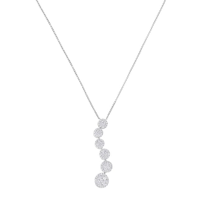 Celebrate life's journeys with this timeless 14k white gold diamond journey pendant. This alluring design features a soft...