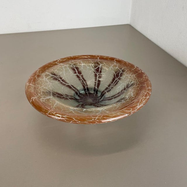 Art Deco Baushaus German Glass Bowl by Karl Wiedmann for WMF Ikora, 1930s For Sale - Image 3 of 18