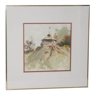 Jake Lee (1915-1991) Original Watercolor "Bandstand on the Bluff" C.1989 For Sale