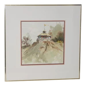 Jake Lee (1915-1991) Original Watercolor "Bandstand on the Bluff" C.1989