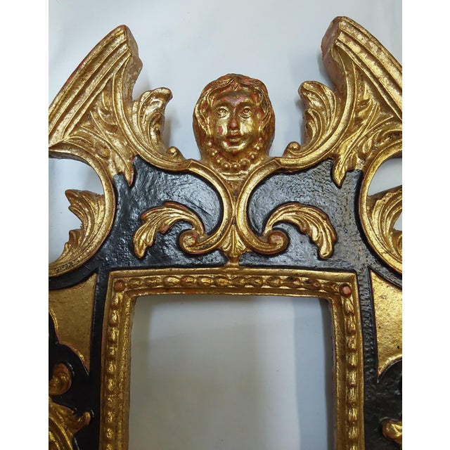 Hollywood Regency Vintage Hollywood Regency Italian Carved Mirror, Picture Frame For Sale - Image 3 of 10