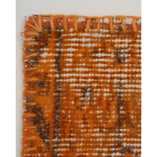 Vintage Orange Patchwork Turkish Runner Rug - Handwoven Boho Carpet For Sale - Image 4 of 10