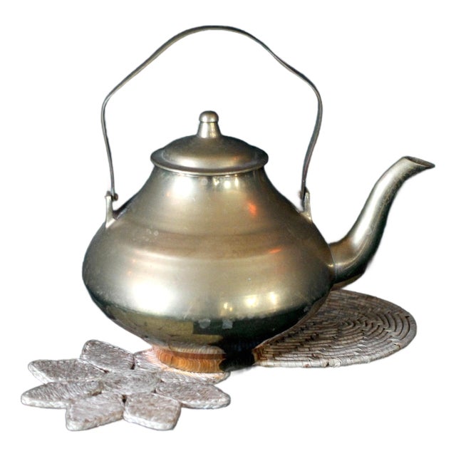 1970s Mid-Century Modern Brass Teapot For Sale